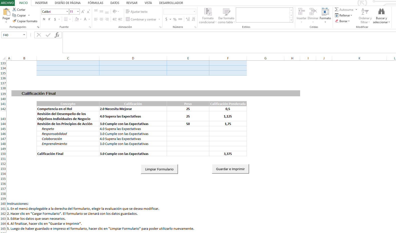 Plantilla Excel con Macros